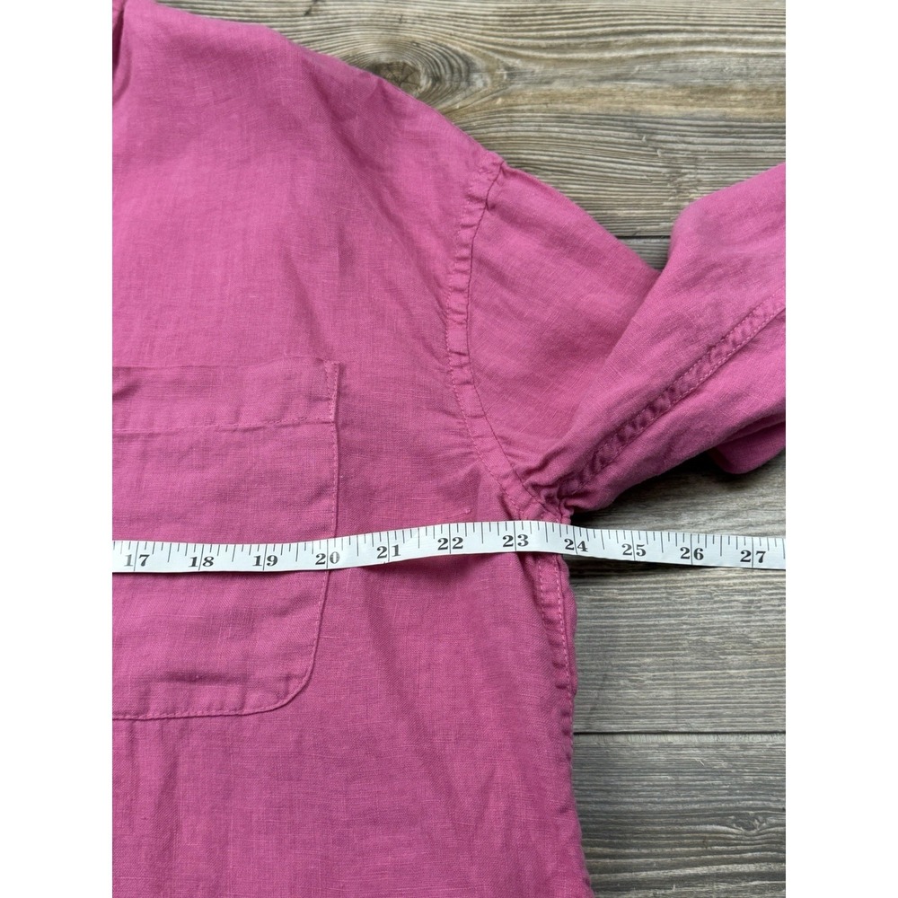 Faherty Laguna 100% Linen Long Sleeve Relaxed Button-Up Shirt Pink Women's Small - Picture 8 of 11
